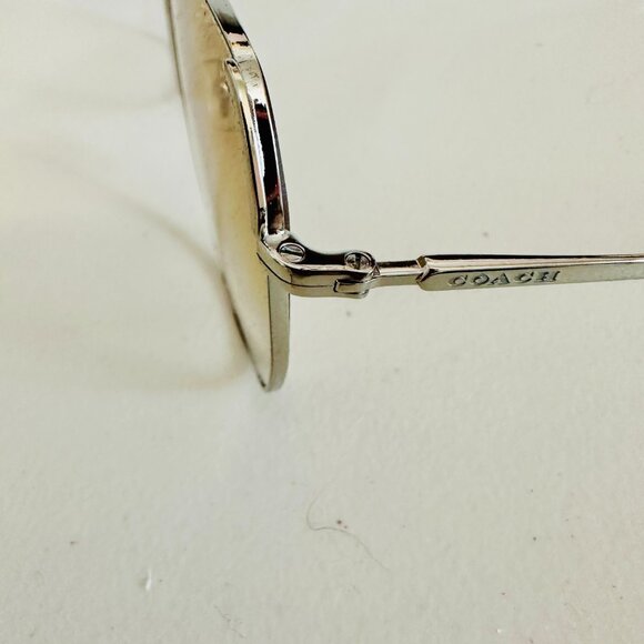 NEW COACH SHINY SILVER YELLOW CLEA GRADIENT LENS SUNGLASSES HC 7165 D 60MM - Picture 11 of 13